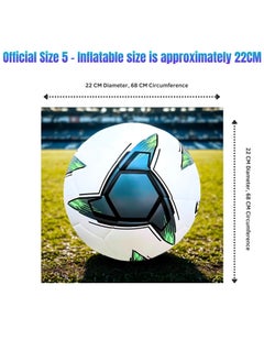 VIO Kids Training Soccer Ball Official Ball Size 5 Durable Machine Stitched Synthetic Football with Reinforced Bladder for All Ages Ideal for Team Games Group Solo Play Training Match Practise Football Matches Competition Suitable for Grass Turf Indoor Surfaces Indoor Outdoor Beginner Professional Gifts for Birthday Boys Girls  - Image 4