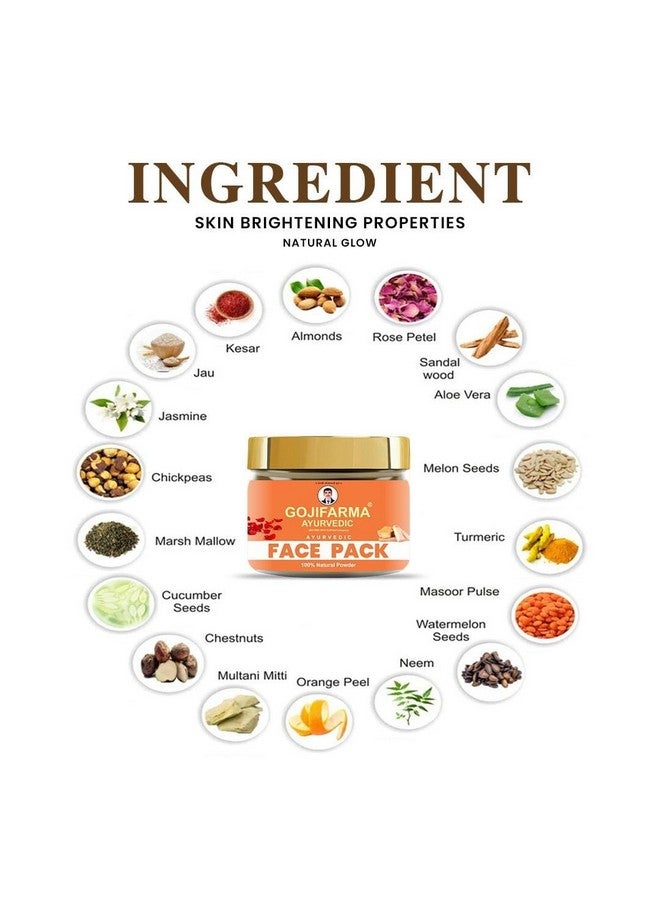 ZILDERO 100% Ayurvedic Face Pack for Fairness,Tanning & Glowing Skin Deep Moisturizing & Glow Enhancing with Rose & Orange,Kashmiri Saffron,Almonds,Multani Mitti Other Ingredient for women & man - Image 3