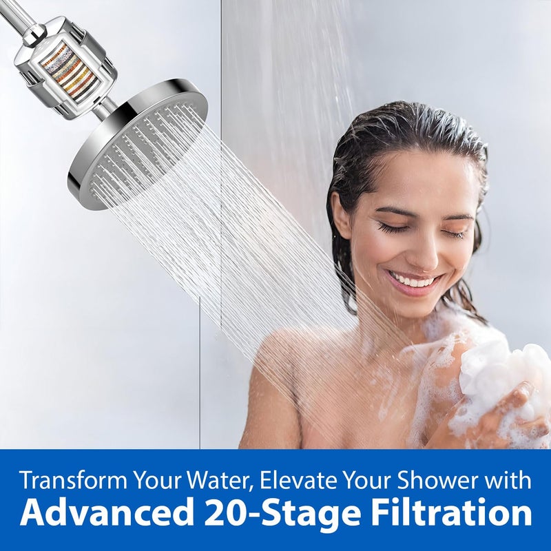 JUPITER ESSENTIALS AquaNova 20Stage Shower Filter High Output Shower Head Filter for Hard Water Removes Chlorine Fluoride - Image 2