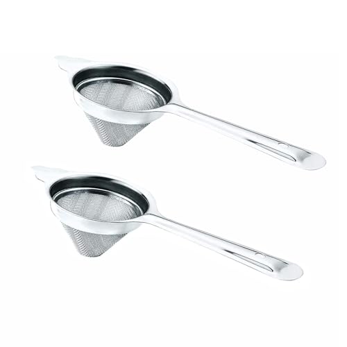 Brunchy Stainless Steel Tea Strainer Steel Chai Chhalni - Tea Infuser Chalni & Coffee Strainer - Durable Tea Filter Stainless Steel for Perfect Brewing and Easy Cleaning (2, Conical Small) - Image 1