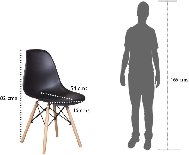 Vogue Rico V1 Set of 4 Dining Chairs - Beige & Black - Image 2