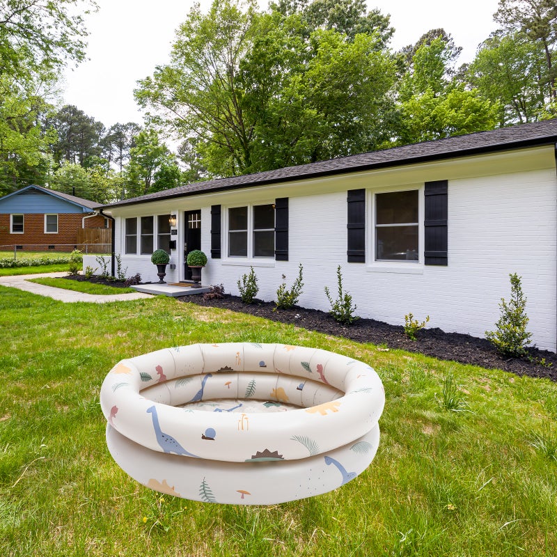 🚽 حمام سباحة قابل للنفخ صغير المنزلية حوض سباحة صغير بيج مقاس 87 26 سنتيمتر تصميم معزز للصيف - Image 5