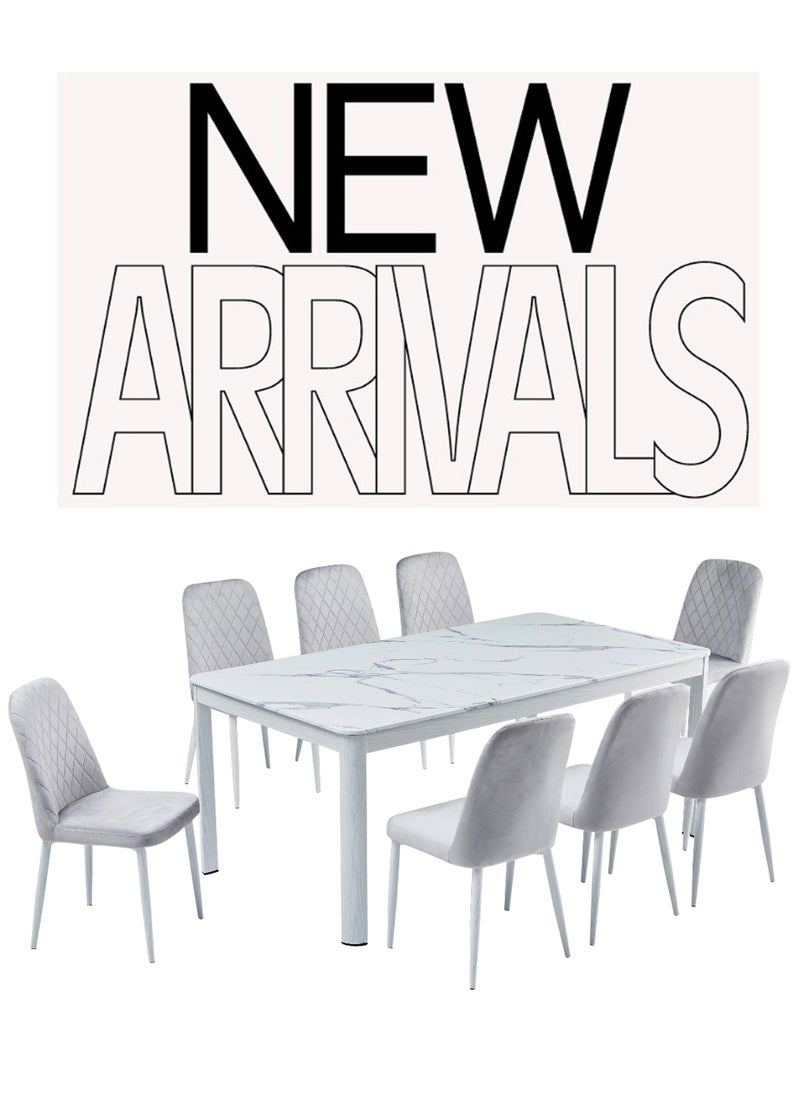 Living - Dining Table Set For 8 people with marble top 180*100cm - Image 1