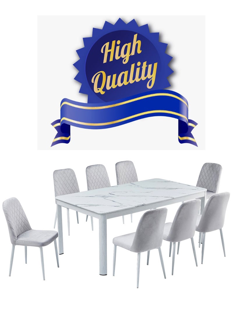 Living - Dining Table Set For 8 people with marble top 180*100cm - Image 1