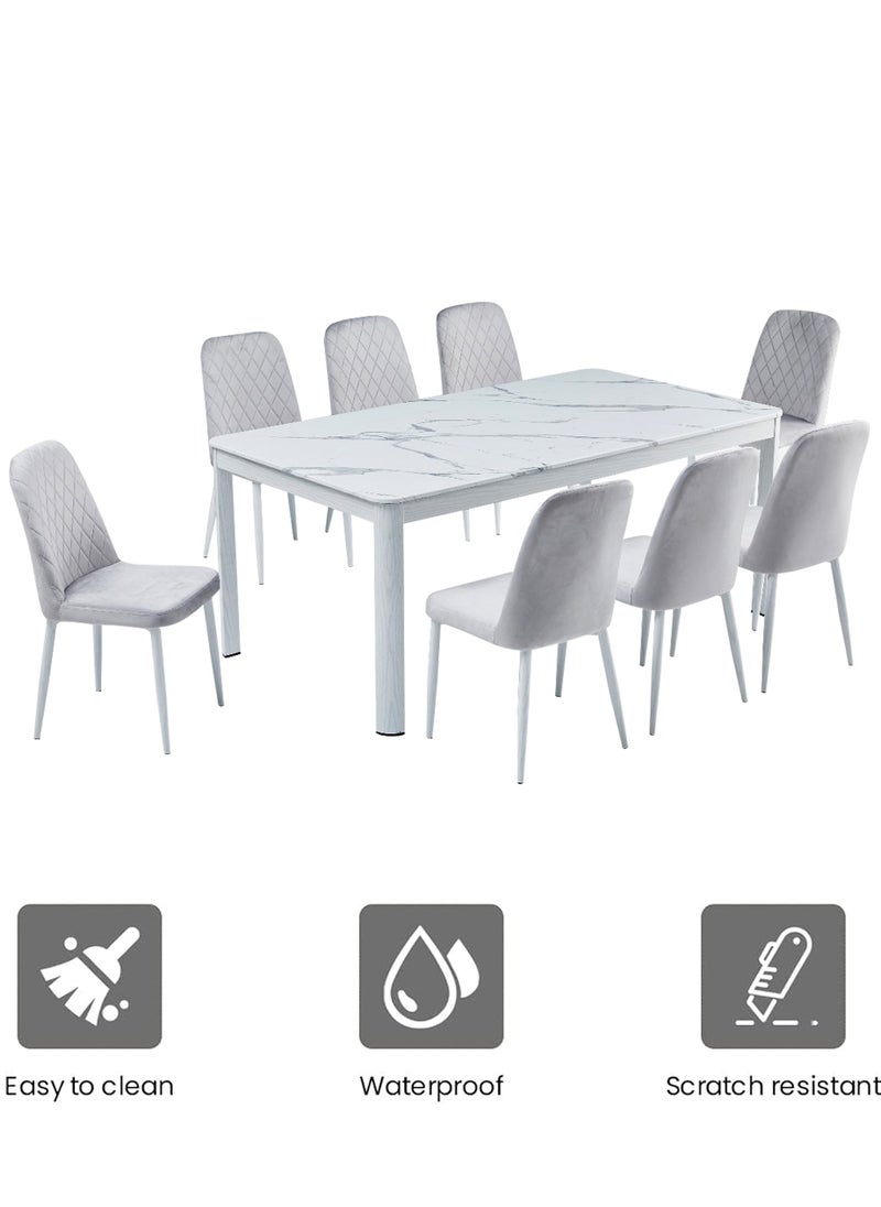 Living - Dining Table Set For 8 people with marble top 180*100cm - Image 1