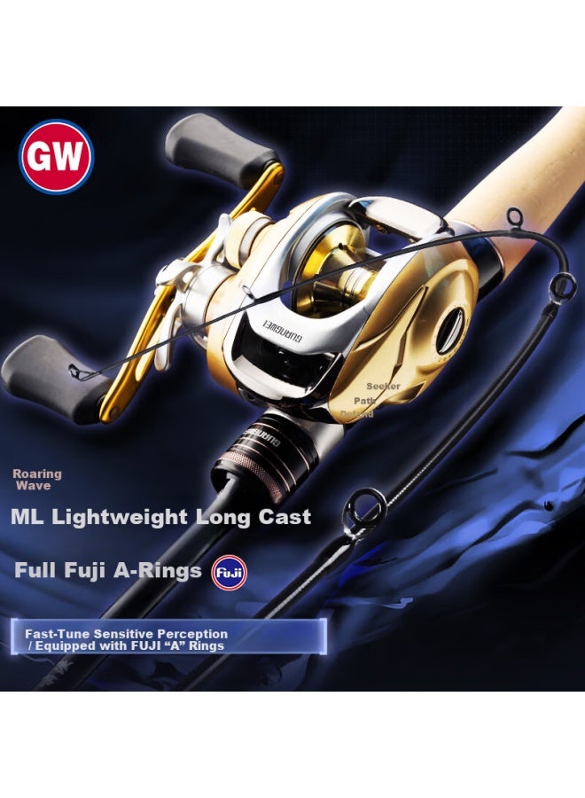 Gw Fishing Rod Rod 2.1m Ml Action Xiaolang Right-handed Baitcasting Reel Rod Set For Bass And Qiaozui Fishing - Image 1