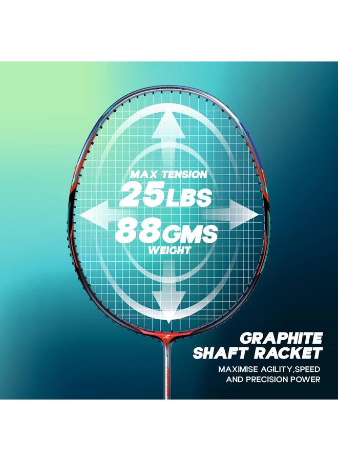 Konex Premium Badminton Racquet with Carbon Shaft | Ultra Durable & Lightweight, Graphite Layered Design | Ideal for Intermediate Players (Pack of 1, with String) Black - Image 2