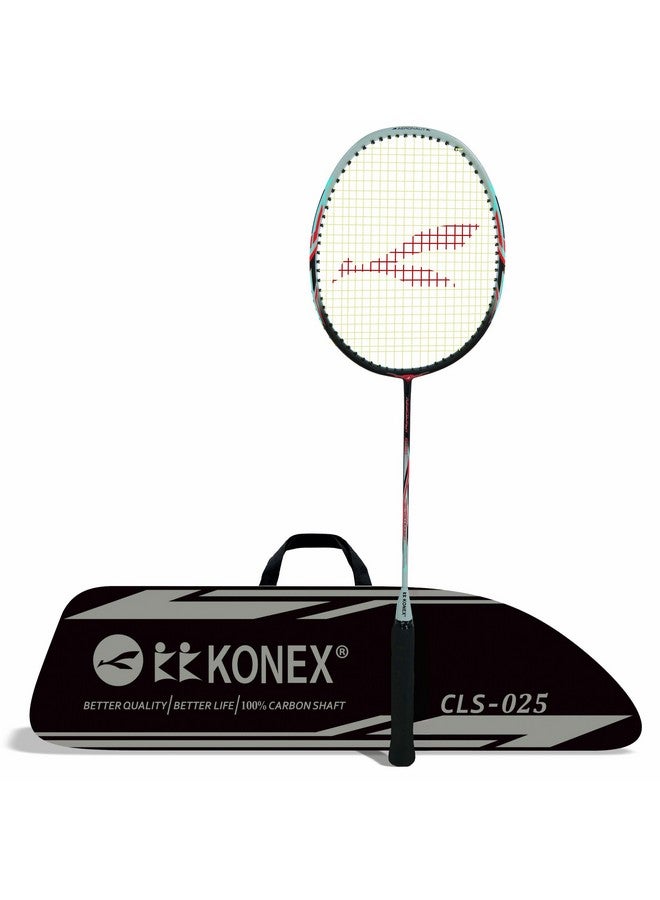 Konex Premium Badminton Racquet with Carbon Shaft | Ultra Durable & Lightweight, Graphite Layered Design | Ideal for Intermediate Players (Pack of 1, with String) Black - Image 1