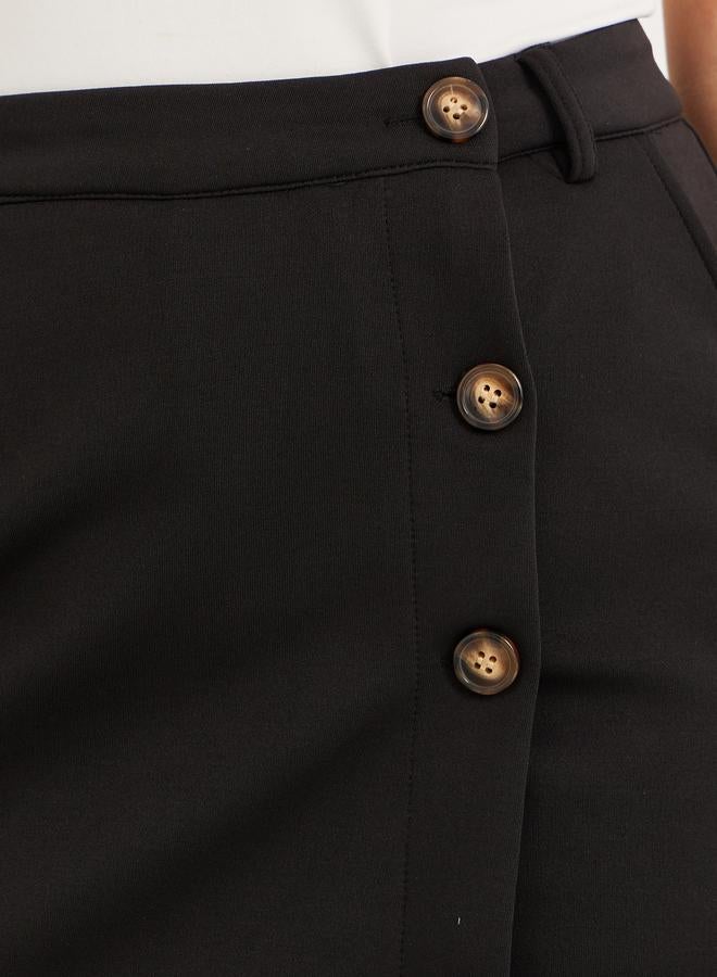 Styli Styli Knitted Buttoned Detail Short Skort - Image 3