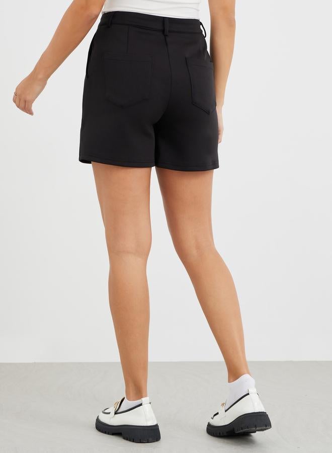 Styli Styli Knitted Buttoned Detail Short Skort - Image 4