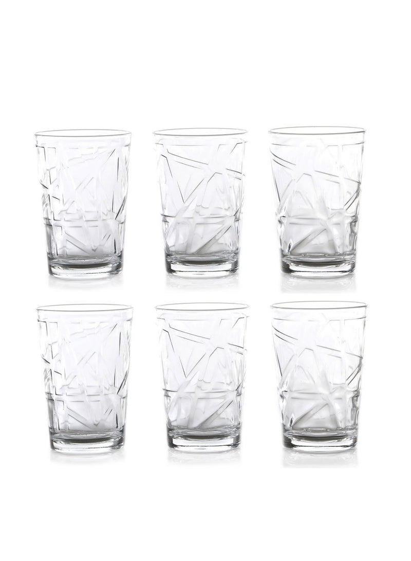 LAV 6 Pieces Line Water Glass Set 205 Ml - Clear - Image 2
