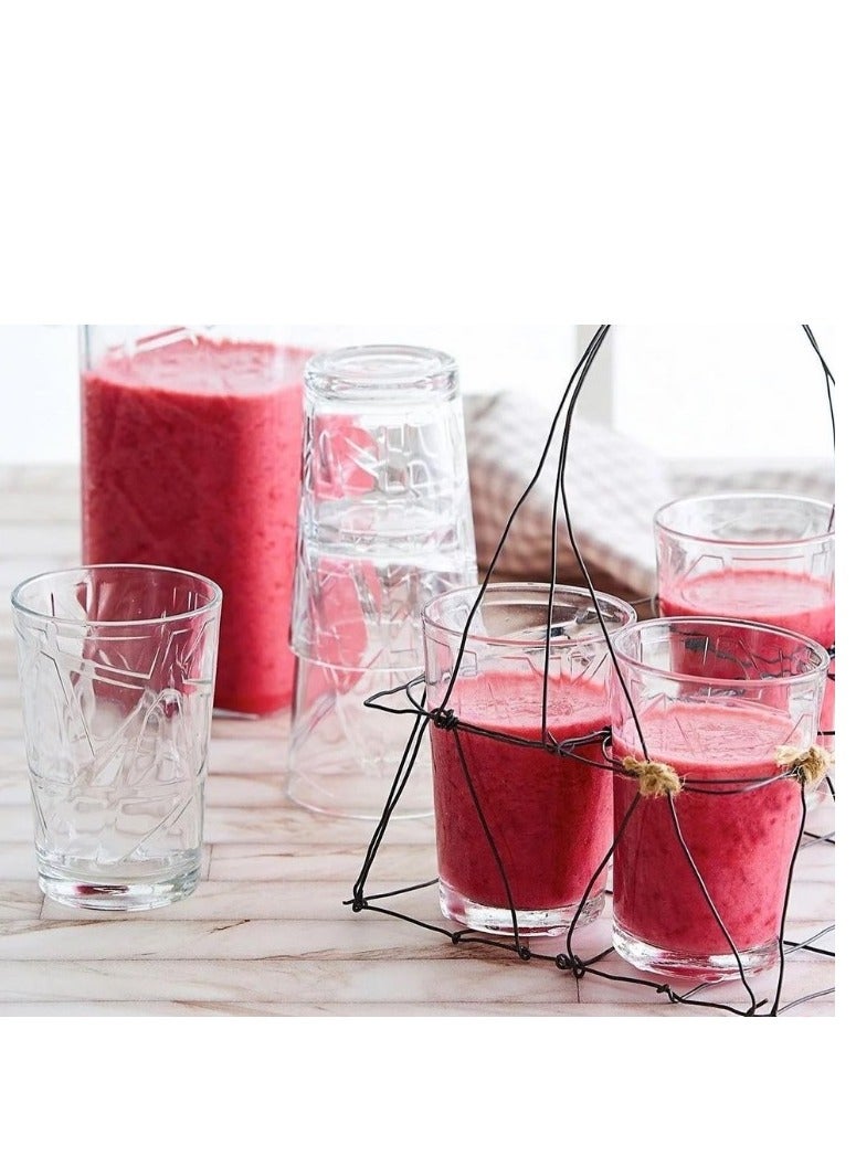 LAV 6 Pieces Line Water Glass Set 205 Ml - Clear - Image 3