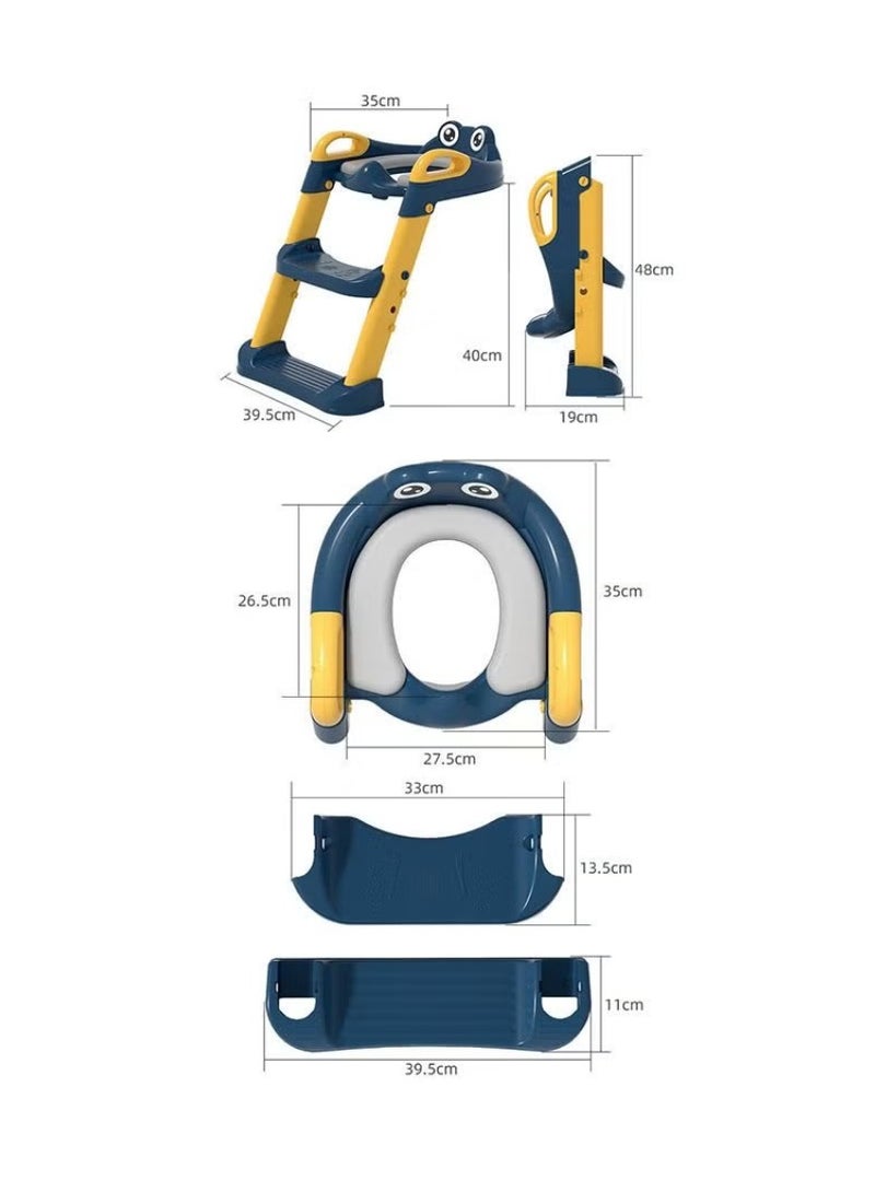 dreamons link Baby Folding Anti-Slip Potty Training Toilet Chair with Adjustable Ladder - Image 2