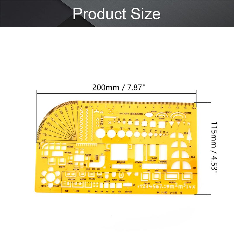 Utoolmart Drawing Template Ruler, Architecture Template, Architectural Design Drawing Ruler, Wide Range of Application(4355) - Image 2