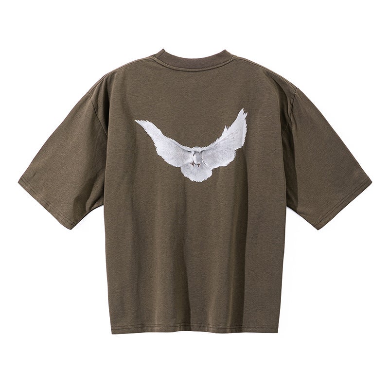 2025 European and American Joint Printed Hooded Sweat Brown Pigeon Sweat Carbon Blue Hooded Mens and Womens Couples Same Style 07t black - Image 3