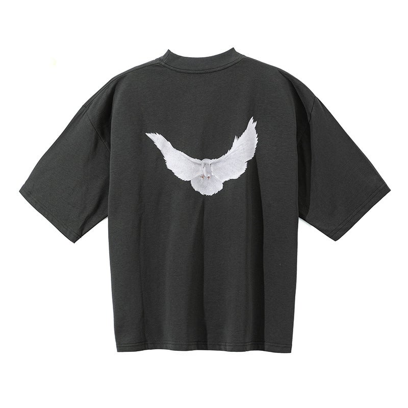 2025 European and American Joint Printed Hooded Sweat Brown Pigeon Sweat Carbon Blue Hooded Mens and Womens Couples Same Style 07t black - Image 4