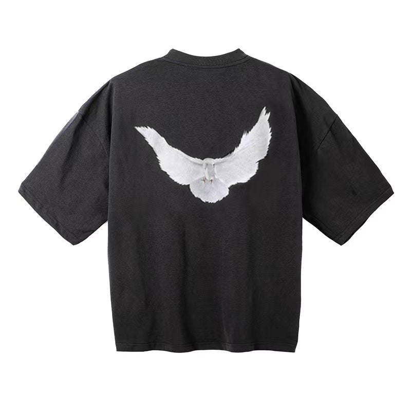 2025 European and American Joint Printed Hooded Sweat Brown Pigeon Sweat Carbon Blue Hooded Mens and Womens Couples Same Style 07t black - Image 1