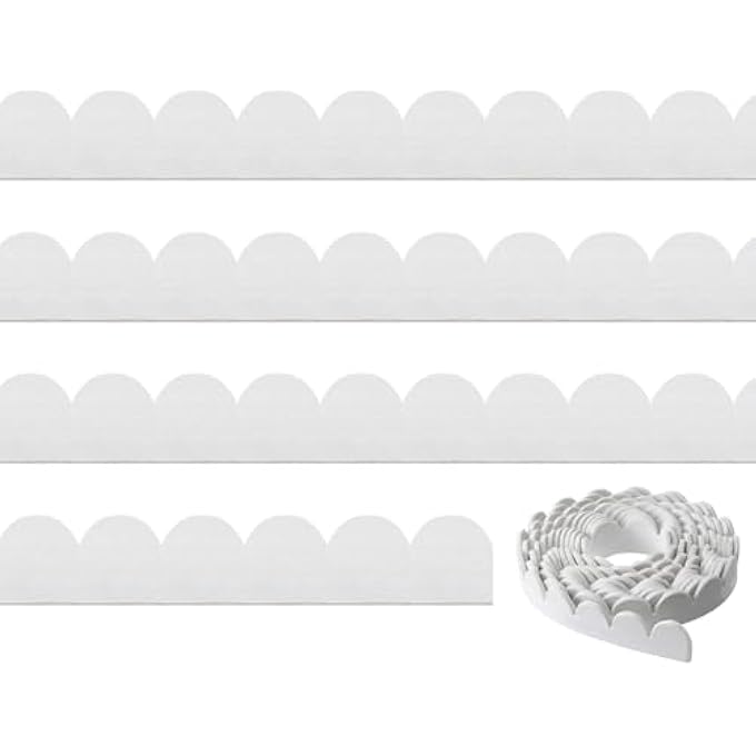 FLEXIBLE MOLDING TRIM PEEL AND STICK FOR WALLS 10FT SCALLOPED DECORATIVE DIY WALL TRIM FOR BATHROOM MIRROR FRAME BORDER BACKSPLASH TILE CEILING CABINET TV WALL EDGE - Image 1