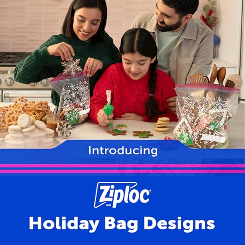 Ziploc Gallon Food Storage Bags, Grip 'n Seal Technology for Easier Grip, Open, and Close, 19 Count, Holiday Designs - Image 4