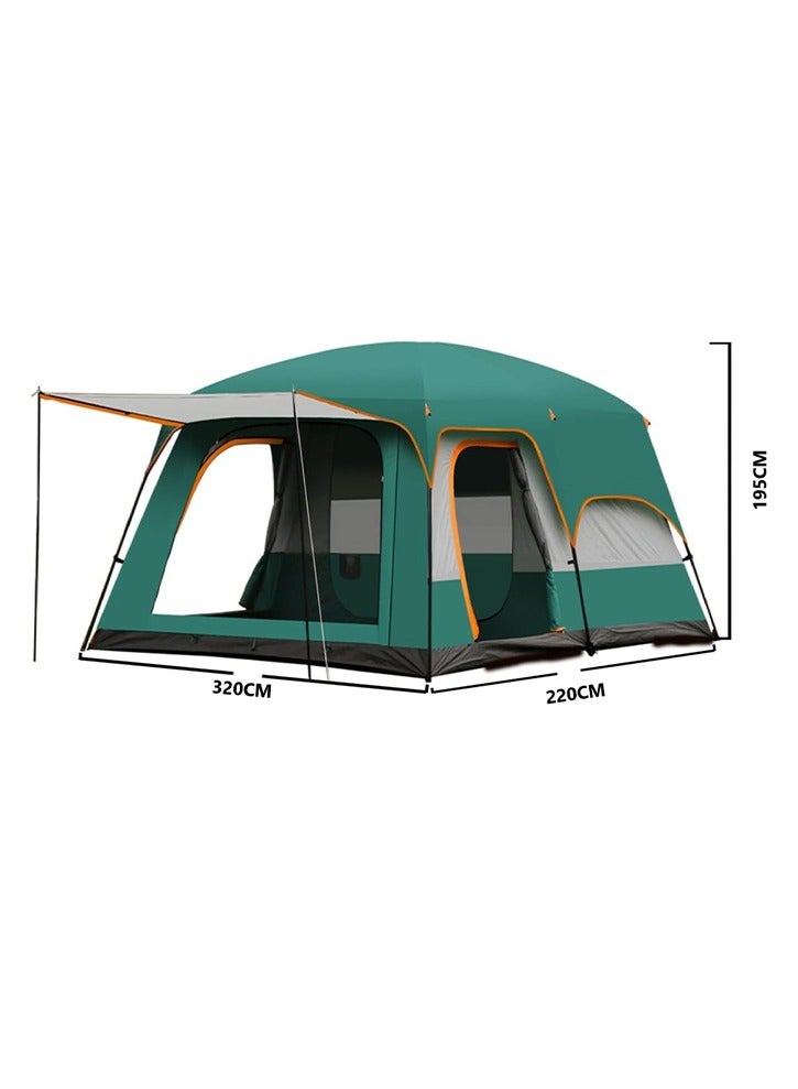 Generic Portable Camping Tent, Waterproof Large Outdoor Tent for 5-8 People  Extra Large Tent with Storage Pockets Family Cabin Tents Outdoors Two Rooms And One Living Room UV Protection Wind Resistant Tent  - Image 3