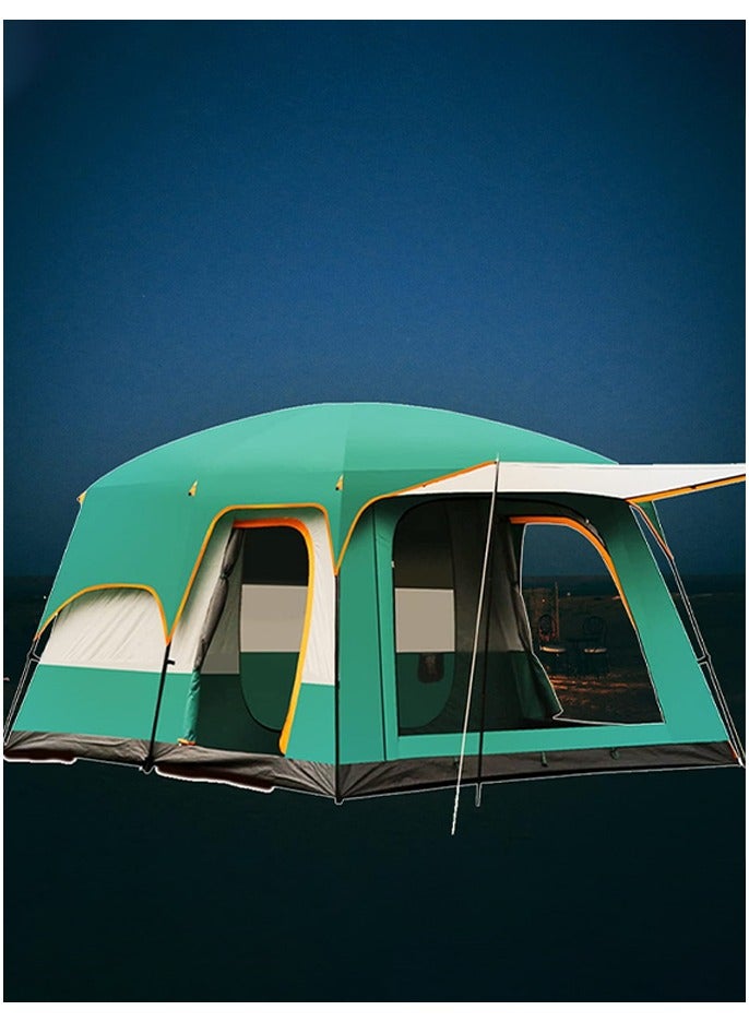 Generic Portable Camping Tent, Waterproof Large Outdoor Tent for 5-8 People  Extra Large Tent with Storage Pockets Family Cabin Tents Outdoors Two Rooms And One Living Room UV Protection Wind Resistant Tent  - Image 1