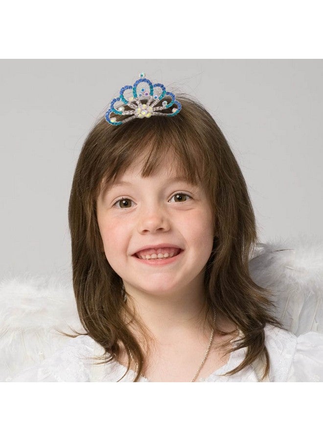Kilshye Princess Crown Hair Comb Silver Girls Tiara Combs Pink Rhinestone Prom Tiaras and Crowns Hairpiece for Kids (Blue) - Image 2
