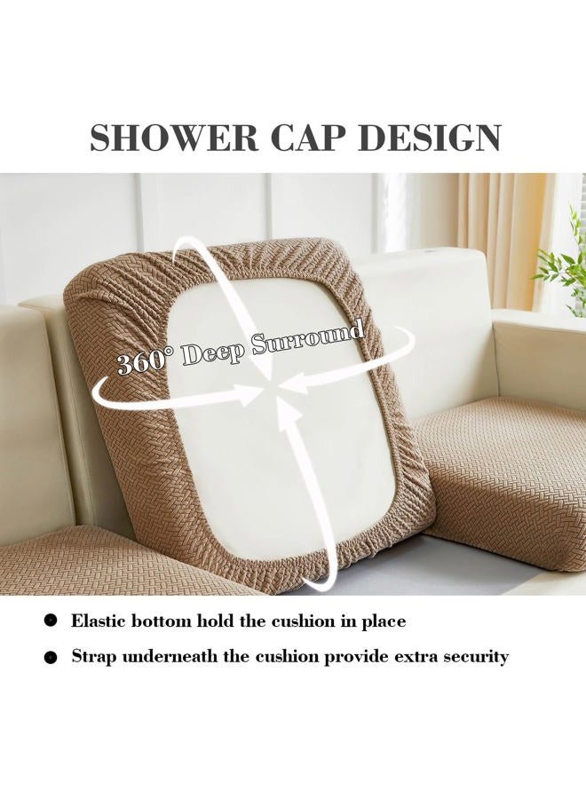 Disayu Magic Sofa Covers Couch Covers 2024 New Couch Cushion Covers Universal Sofa Covers Washable Stretch Slipcovers for Sectional Sofa (Texture Light Coffee,Large Double Seat Cover) - Image 4