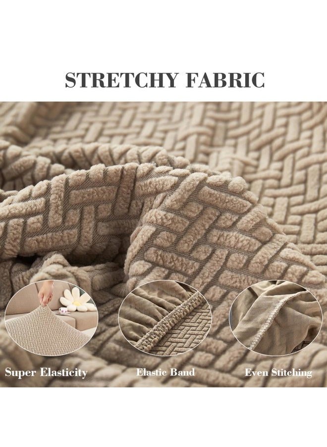 Disayu Magic Sofa Covers Couch Covers 2024 New Couch Cushion Covers Universal Sofa Covers Washable Stretch Slipcovers for Sectional Sofa (Texture Light Coffee,Large Double Seat Cover) - Image 5