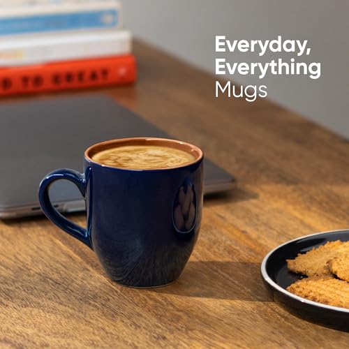 Shay Ceramic Coffee Mug Set, Set of 2, 300ml, Midnight Blue | Medium Mug | Glossy Finish | Stoneware Coffee Cup Set | Ceramic Cup | Microwave Safe (Midnight Blue Milk Mug, Set of 2) - Image 2