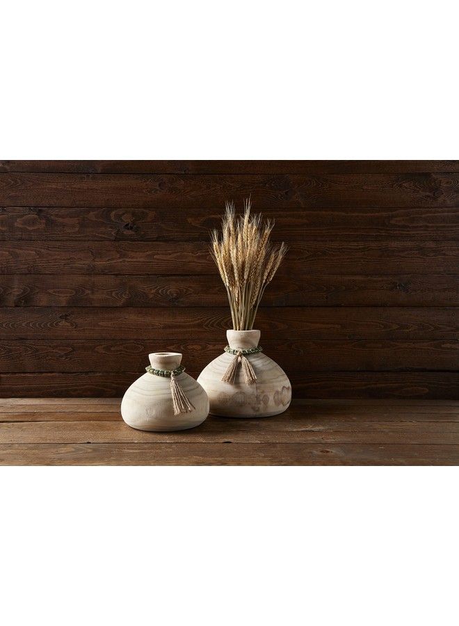 mud pie Paulownia Vase With Beads Small - Image 3