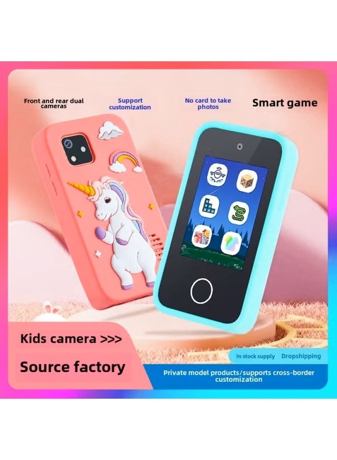 BlueFire Pink Kids Smart Phone Toy Touchscreen - HD Dual Camera Mobile | Learning Phone for Kids with Music Player | Educational Games for Girls | Voice Recording, Camera Video Fun with Silicone Case | 32GB Memory Support - Image 3