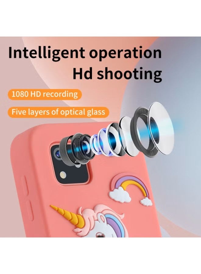 BlueFire Pink Kids Smart Phone Toy Touchscreen - HD Dual Camera Mobile | Learning Phone for Kids with Music Player | Educational Games for Girls | Voice Recording, Camera Video Fun with Silicone Case | 32GB Memory Support - Image 4