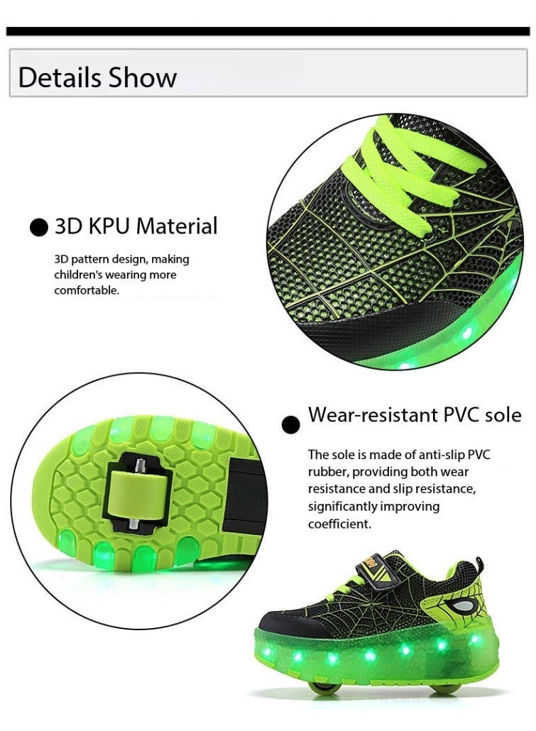 TNGames 4-Wheel Roller Skates, Rechargeable LED Light-Up Shoes, Convertible to Sneakers with Removable Wheels, Sizes 30 - Image 4
