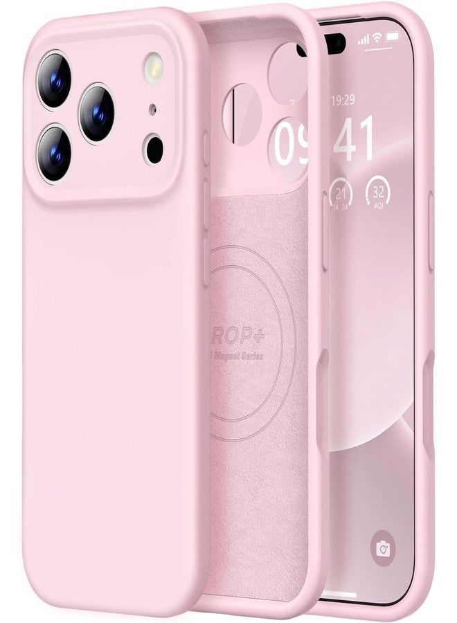 Vooii Magnetic for iPhone 17 Pro Case, Compatible with Magsafe (Premium Liquid Silicone) (Integrated Camera Control Button) Full Body Protective Anti-Scratch Microfiber Lining 6.3", Chalk Pink - Image 1