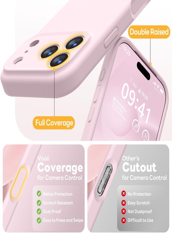 Vooii Magnetic for iPhone 17 Pro Case, Compatible with Magsafe (Premium Liquid Silicone) (Integrated Camera Control Button) Full Body Protective Anti-Scratch Microfiber Lining 6.3", Chalk Pink - Image 5