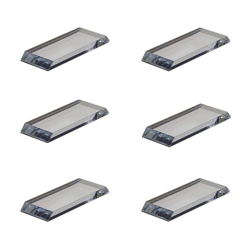 Mirart 1-1/8 x3 Pull Handle, Self Stick Acrylic Mirror Finger Glide Beveled Knob (6 Pack) - Image 3