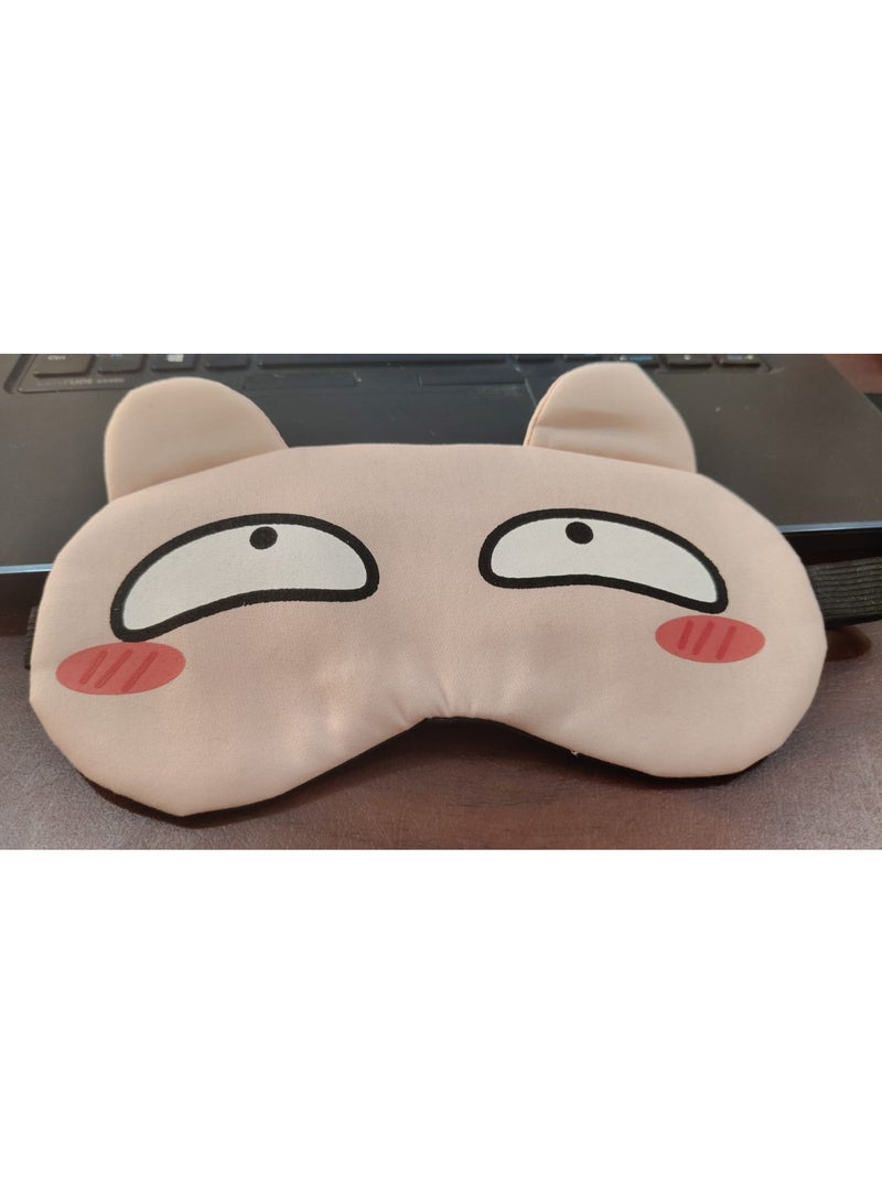 My souq Cute Cartoon Sleep Eye Mask Soft Plush Blindfold Light Blocking Eye Cover with Elastic Strap for Travel and Sleeping - Image 3