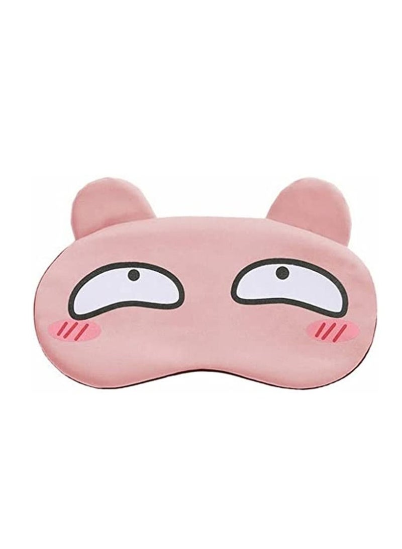 My souq Cute Cartoon Sleep Eye Mask Soft Plush Blindfold Light Blocking Eye Cover with Elastic Strap for Travel and Sleeping - Image 1