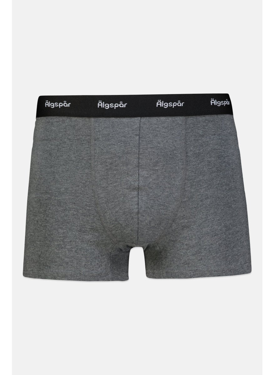 Algspar - Men 3 Pieces Brand Logo Boxer, Grey/Blue/Black - Image 1