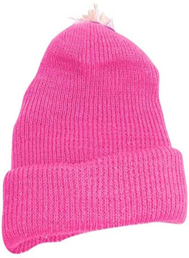 Okara Kids Comfort Colourful Winter Woollen Monkey Cap Pack of 2 (Light Pink,Green, 1-2 Years) - Image 4
