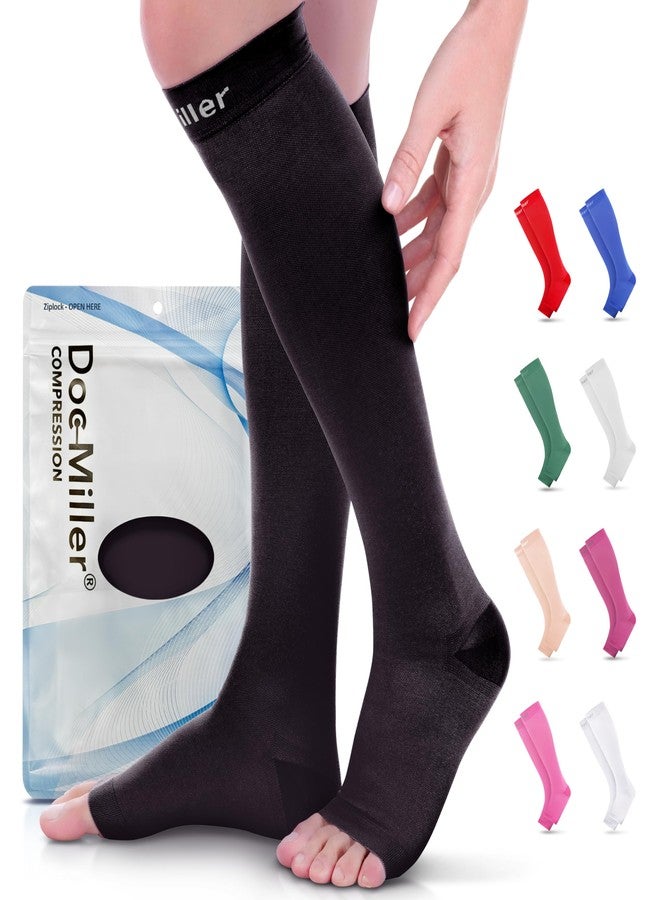 Doc Miller Open Toe Compression Socks 15-20 mmHg for Women & Men - Image 1