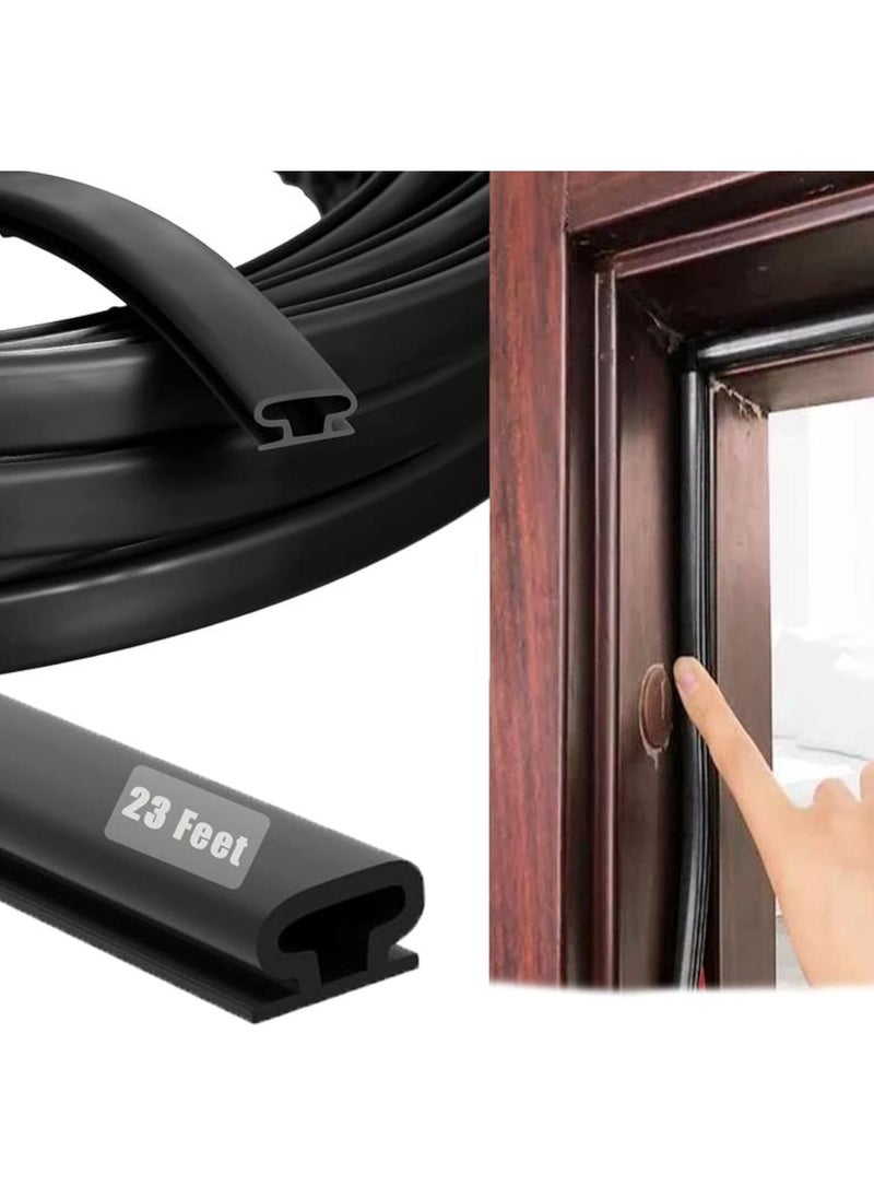 Oasisgalore Self-Adhesive D Shape Rubber Weather Stripping Seal Strip for Doors and Windows (Black)  - Image 1