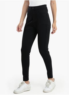 Clue Cotton Blend Black Leggings  - Image 2