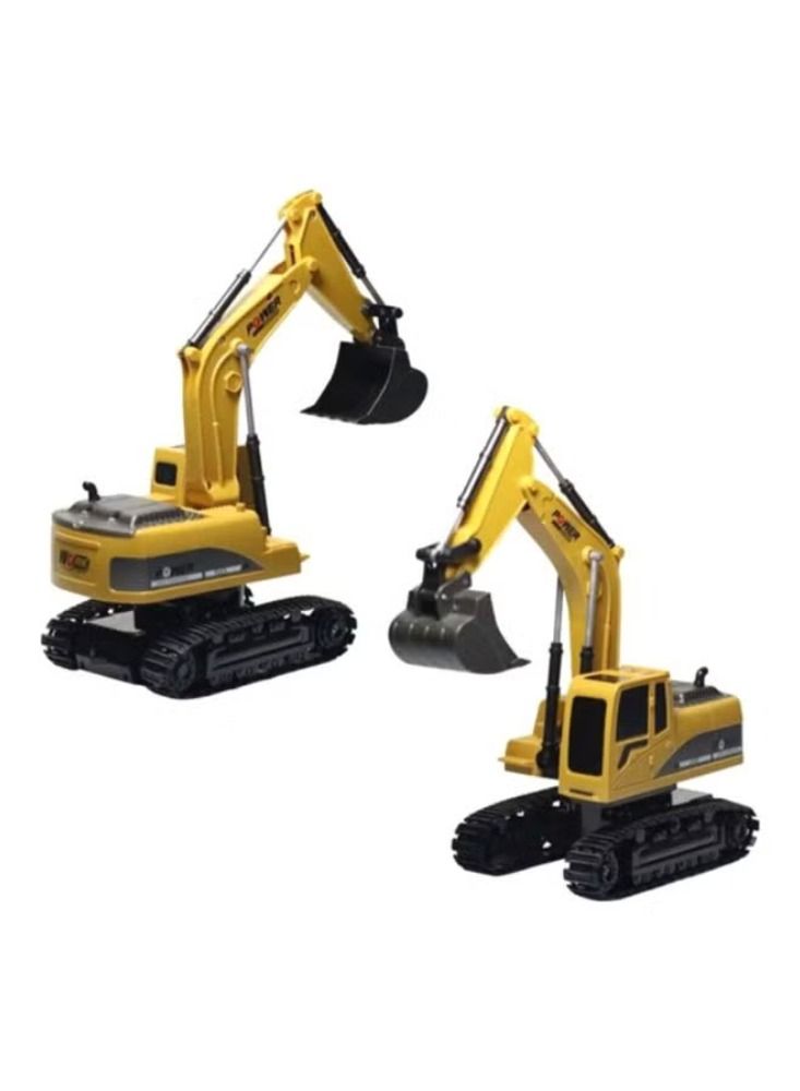 Dreamzon Heavy Metal Excavator Model Free Wheeler Die Cast Construction Toy 1:24 Scale - Image 2