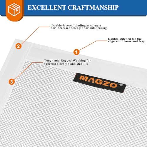 MAGZO Magnetic Screen Door, Fits 32'' x 80'' Door, Tear-Resistant High-Density Fiber Mesh, Keep Annoying Creatures Out, Pet Friendly, with Unique Keep Open Straps if Don't Need Close, Enjoy Fresh Air, White - Image 4