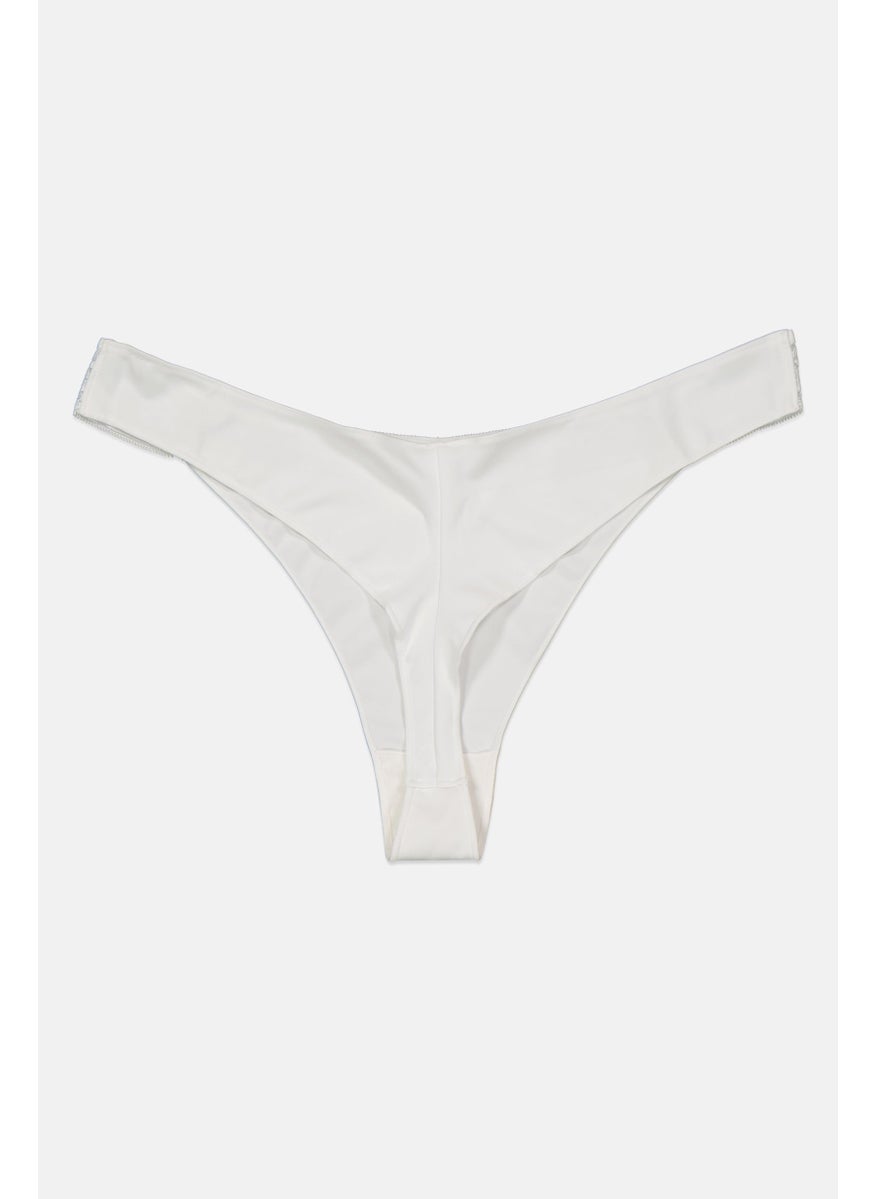 Etam Women Textured Thong Style Panty, White  - Image 2