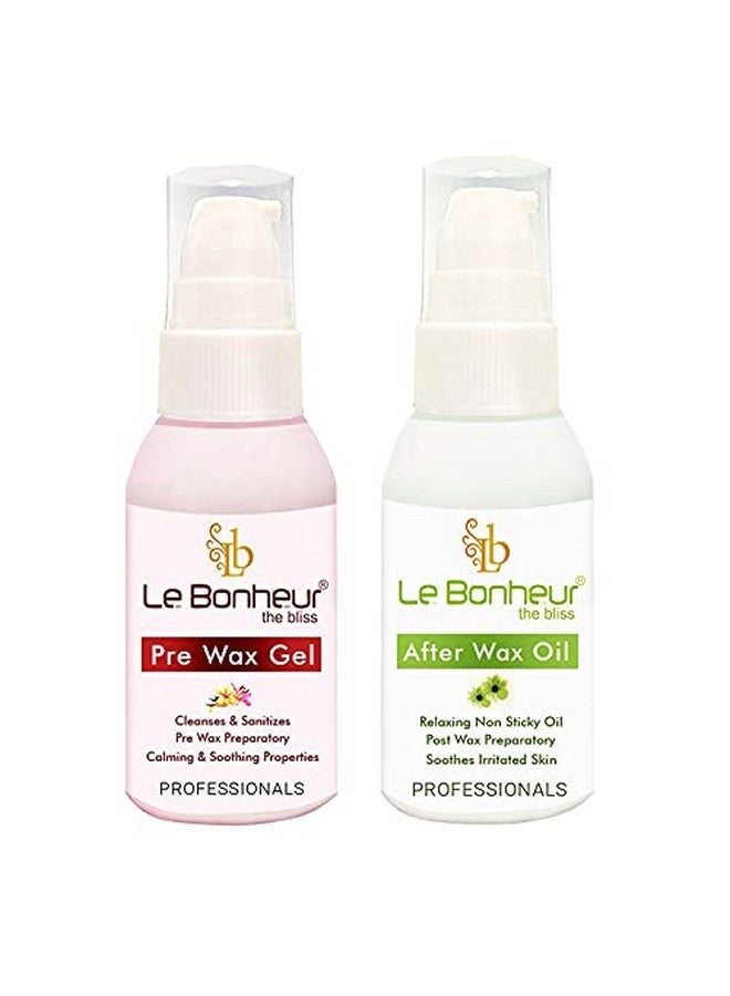Le Bonheur.. جل ما قبل الشمع وزيت ما بعد الشمع - مجموعة | مناسب لجميع أنواع البشرة | زيت ما بعد الشمع لإزالة بقايا الشمع | جل ما قبل الشمع لتنظيف البشرة وإزالة المكياج قبل إزالة الشعر | 45 مل + 30 مل - Image 1