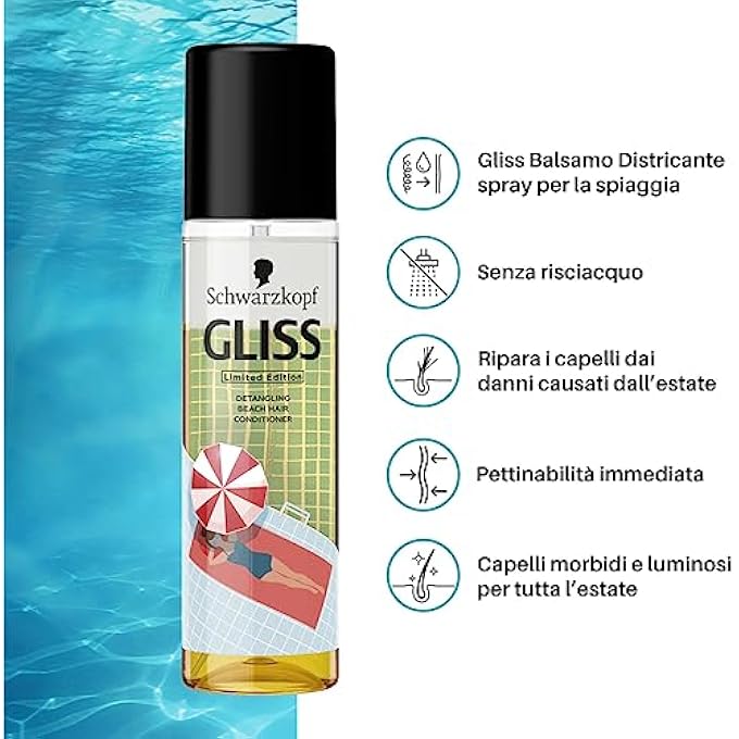 Gliss SCHWARZKOPF CONDITIONER NO RINSE SUMMER REPAIR EXPRESS SPRAY FOR STRESSED HAIR FROM SUMMER WITH FLOWER ESSENCE, 200 ML - Image 3