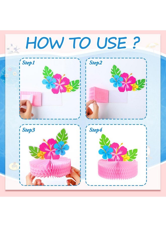 Teling 9 Pcs Summer Pool Honeycomb Centerpieces Pool Party Decorations Beach Party Supplies 3D Double Side Watermelon Honeycomb Flamingo Paper Signs For Baby Shower Hawaiian Luau Party Supplies - Image 4
