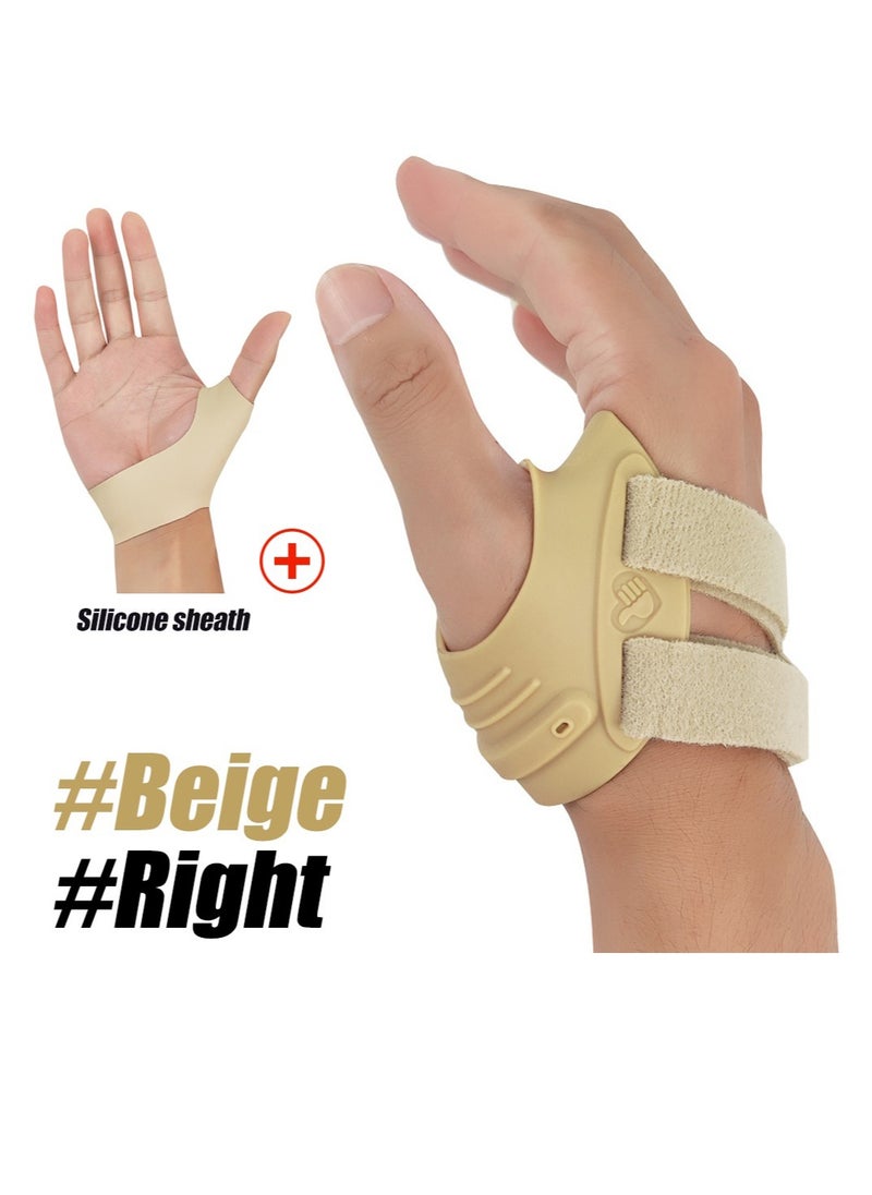 AROAQ Thumb Support Brace, Restriction Splint Thumb Stabilizer, Adjustable CMC Joint Thumb Brace, Pain Relief Thumb Stabilizer Brace For Both Men And Women, (Pack Of 2pcs, Medium, Beige Right)  - Image 1